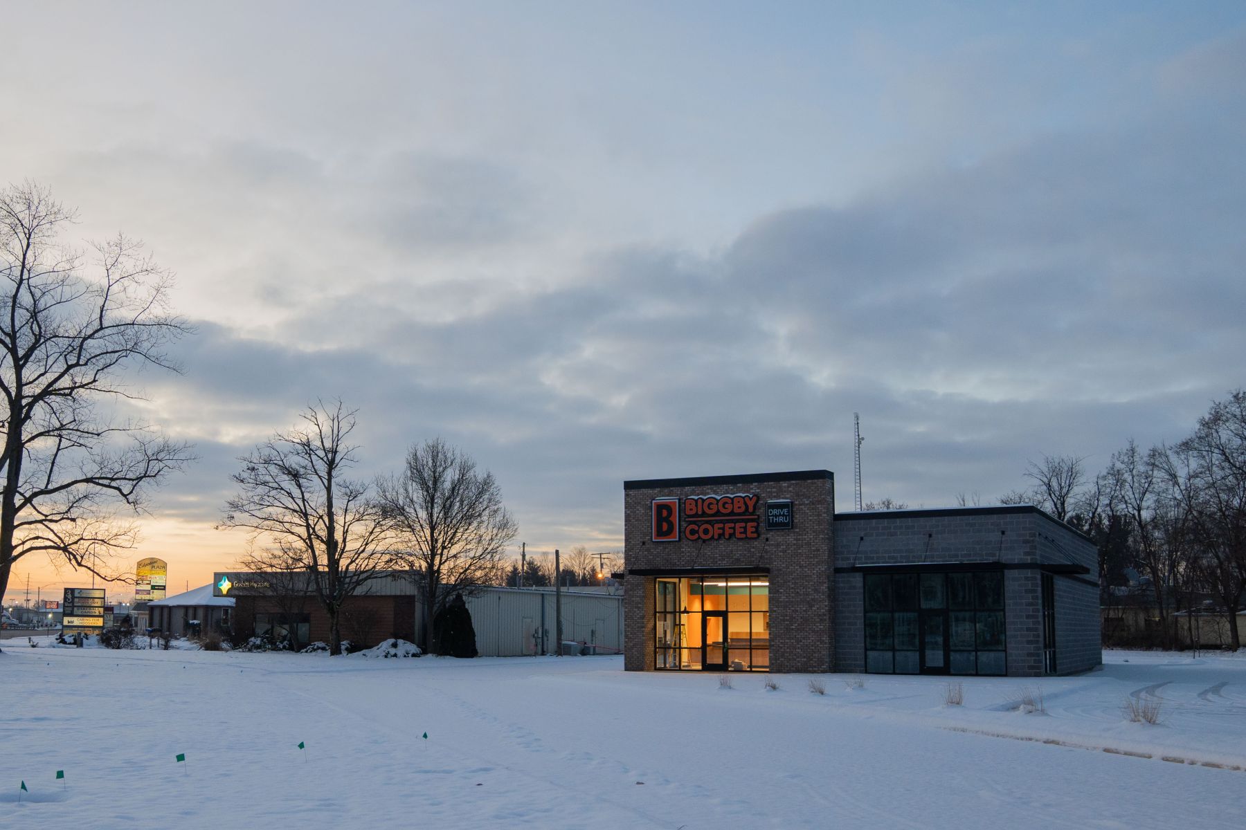 Biggby Coffee Goshen construction details in Goshen, IN by R. Yoder Construction